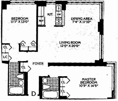 Be steps from Central Park, Lincoln Center and Columbus Circle in this massive two bedroom.  With a full time doorman and concierge, your every need is accomodated and ensured that your new home fits 