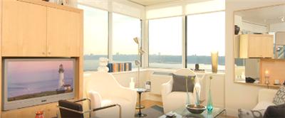You'll experience contemporary living with top-of-the-line, sumptuously-appointed interiors. Linger over a glass of wine and watch the sun sink behind the majestic Palisades Cliffs from your terrace r