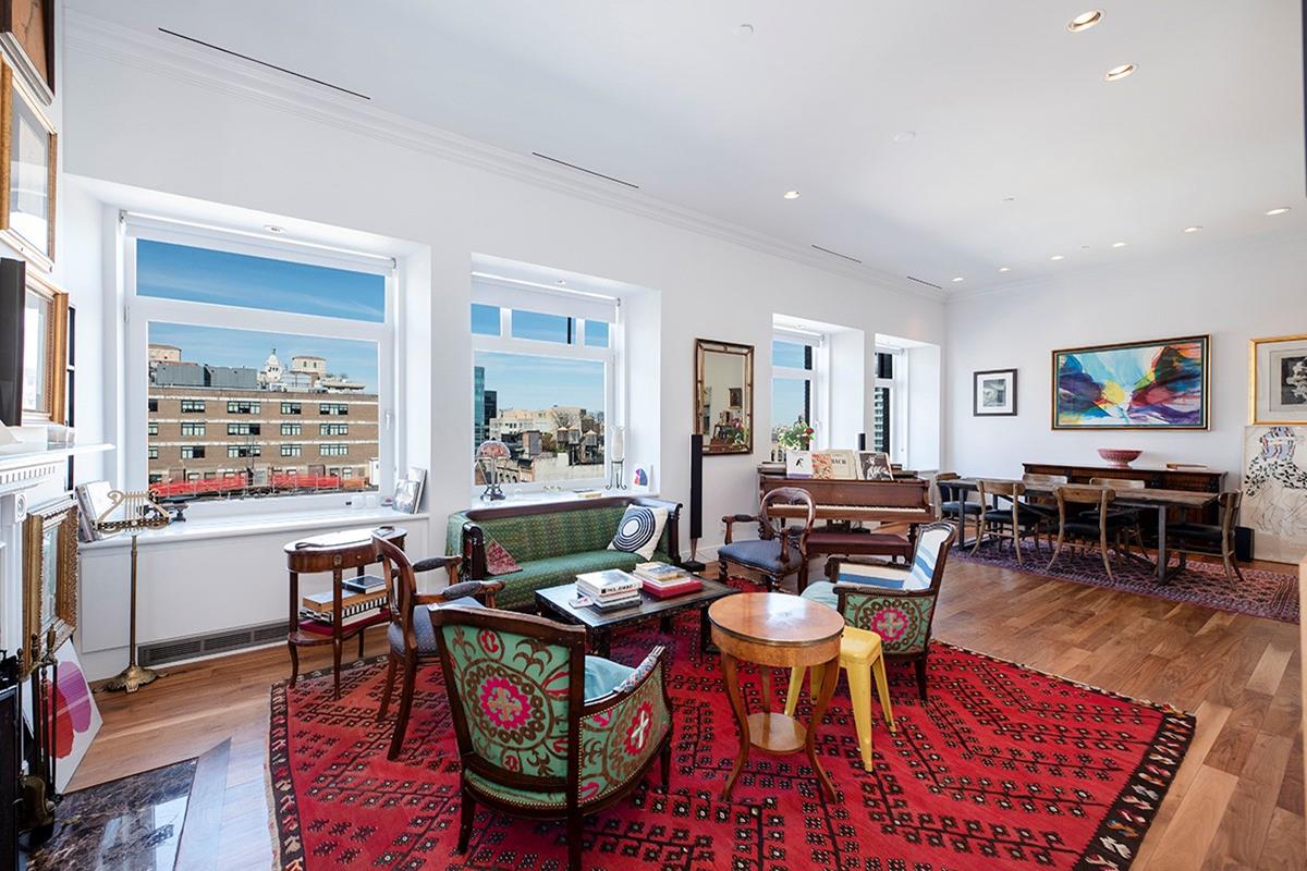 14 E 4th St 1109 New York, New York CHIC DOWNTOWN PENTHOUSE DREAM HOME!! 4, 400 square foot 3 bed, 4.5 bath sprawls over 4 floors of the coveted silk building. Incredible views, location, finishes light and space. Chef kitchen is outfitted with custom cabinets, viking stove and sub zero refrigerator. Other features and finishes include: wood burning fireplace, mud room, separate laundry room & huge terrace with downtown views.The silk building boasts white glove, luxury service all the way. From the professional full time doormen to the lovely roof deck you will love living in this most coveted building. Located on 4th street between Lafayette and Broadway you are in the absolute center of all Greenwich Village has to offer!