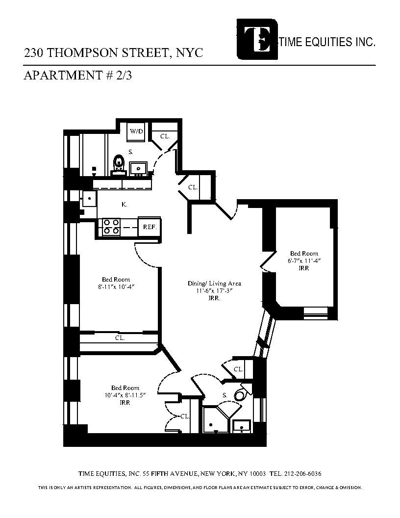 230-232 Thompson Street 3 Greenwich Village New York NY 10012