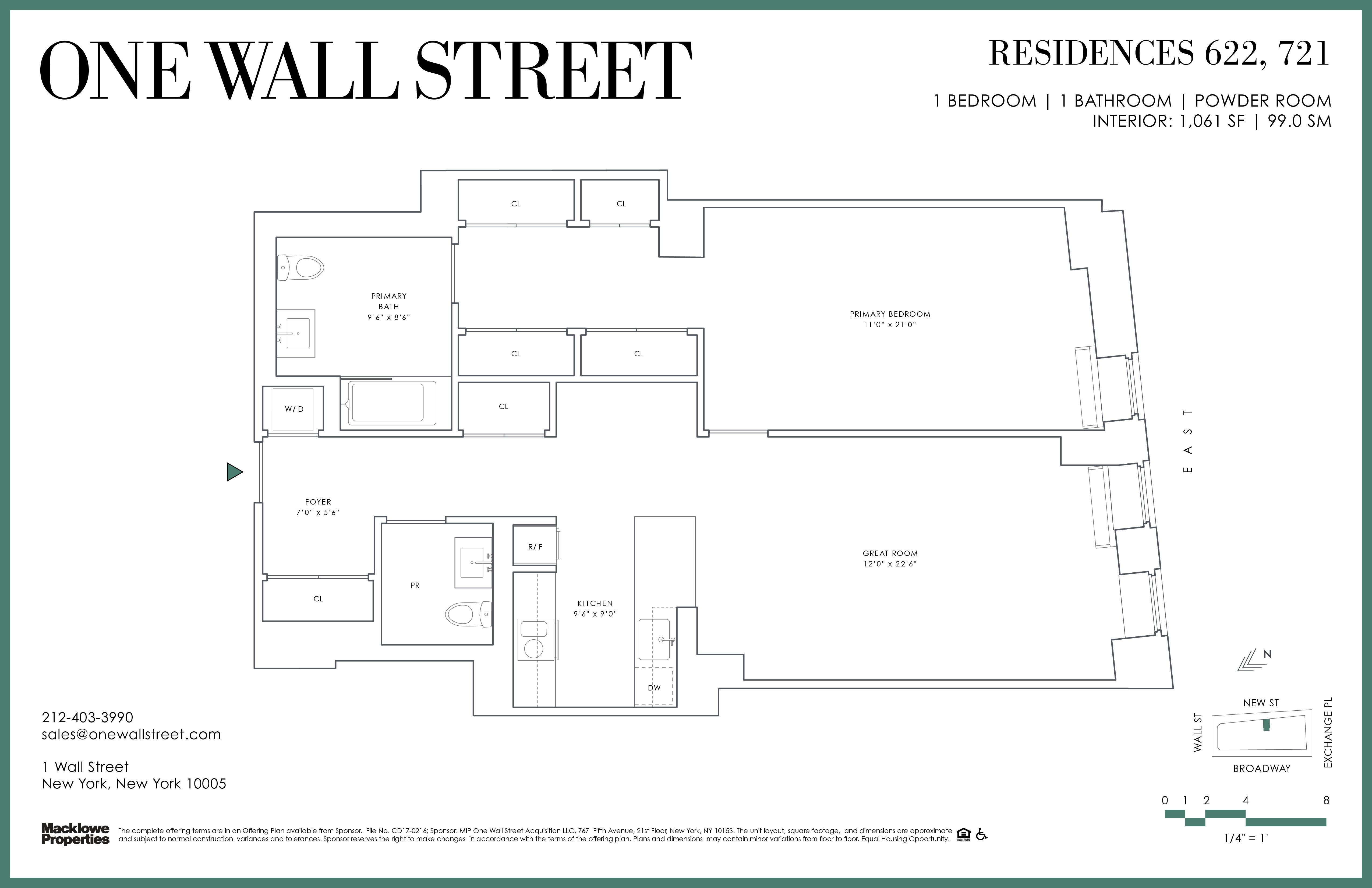 1 Wall Street 721 Financial District New York NY 10005