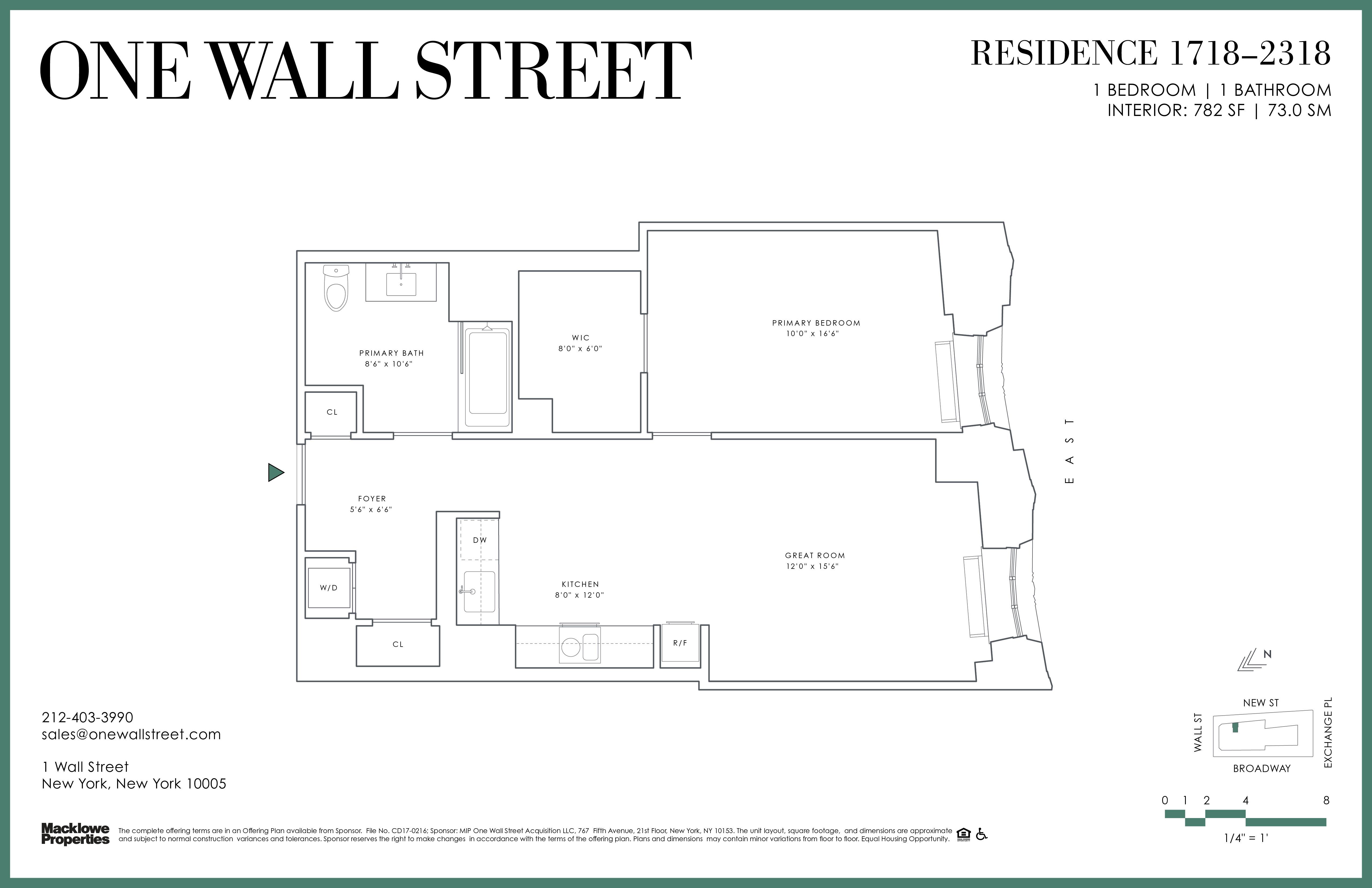 1 Wall Street 2218 Financial District New York NY 10005