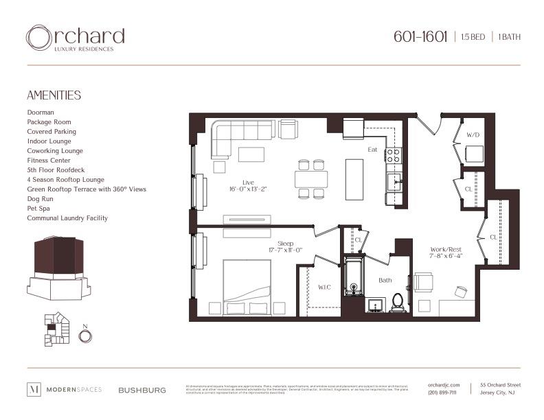 55 Orchard Street 1001 Jersey City Jersey City NJ 07306