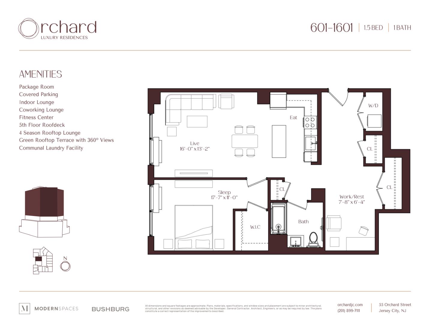 55 Orchard Street 1001 Jersey City Jersey City NJ 07306