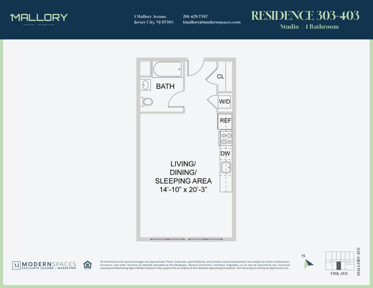 1 Mallory Avenue 413 Jersey City Jersey City NJ 07305