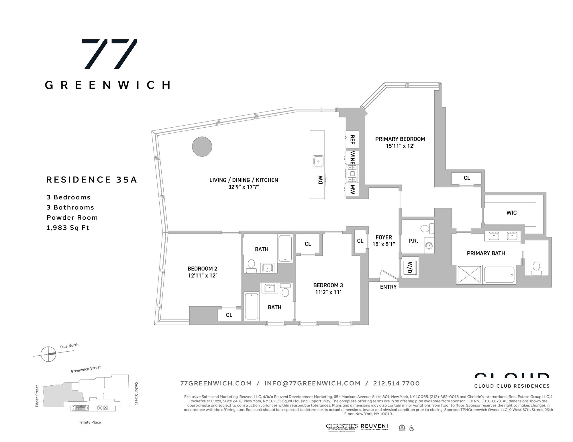 77 Greenwich Street 35-A Financial District New York NY 10006