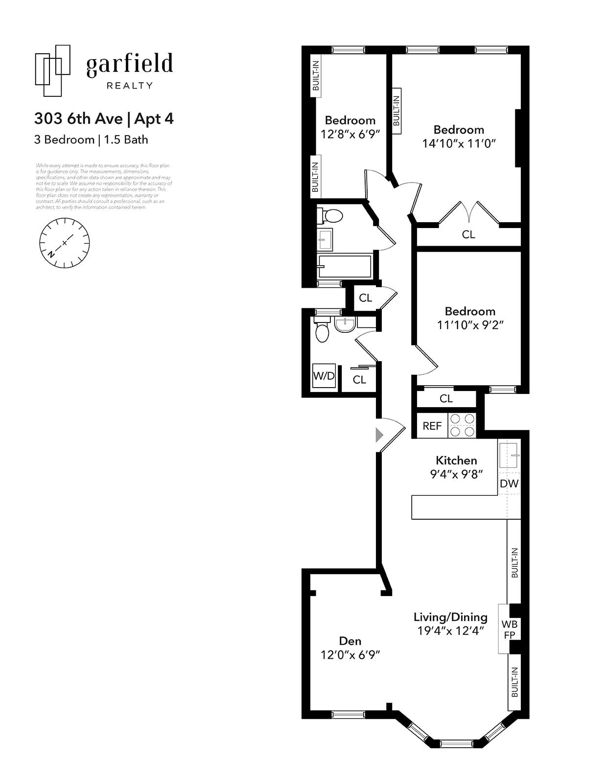 Floorplan of 303 6th Ave