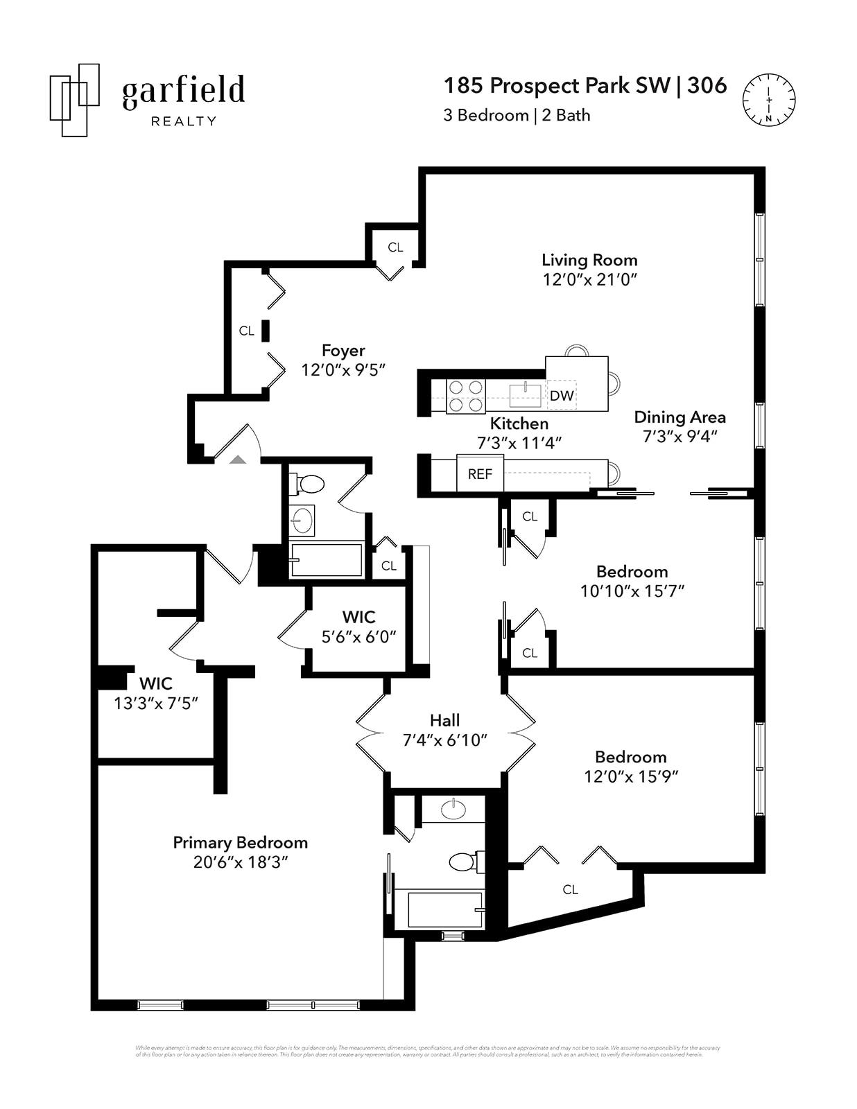 Floorplan of 185 Prospect Park SW