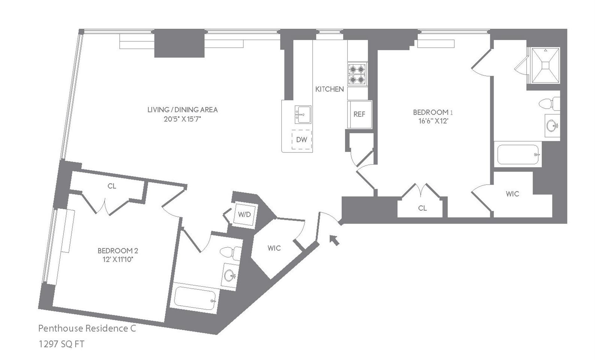 Full-service 2bed/2ba UWS PentHouse